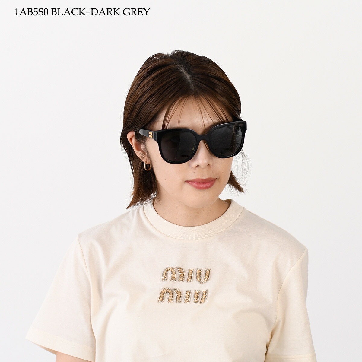 楽天市場】MIU MIU ミュウミュウ アイウェア ロゴ サングラス MU 01ZS