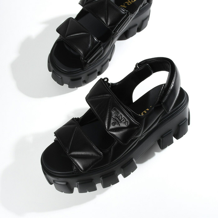 楽天市場】PRADA プラダ レザーサンダル シューズ モノリス 1X439N 038