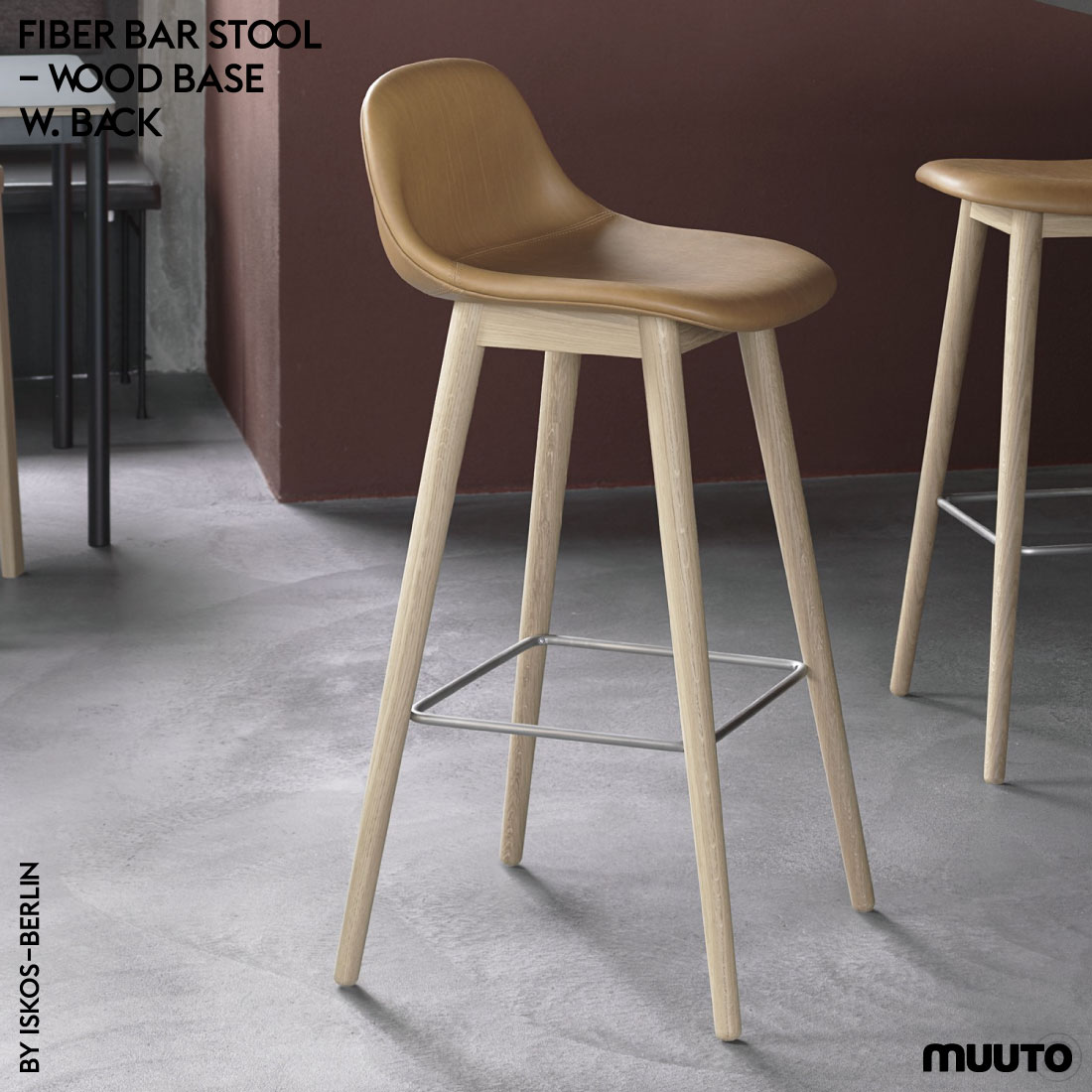楽天市場】Muuto ムート FIBER BAR STOOL WOODBASE with BACKREST
