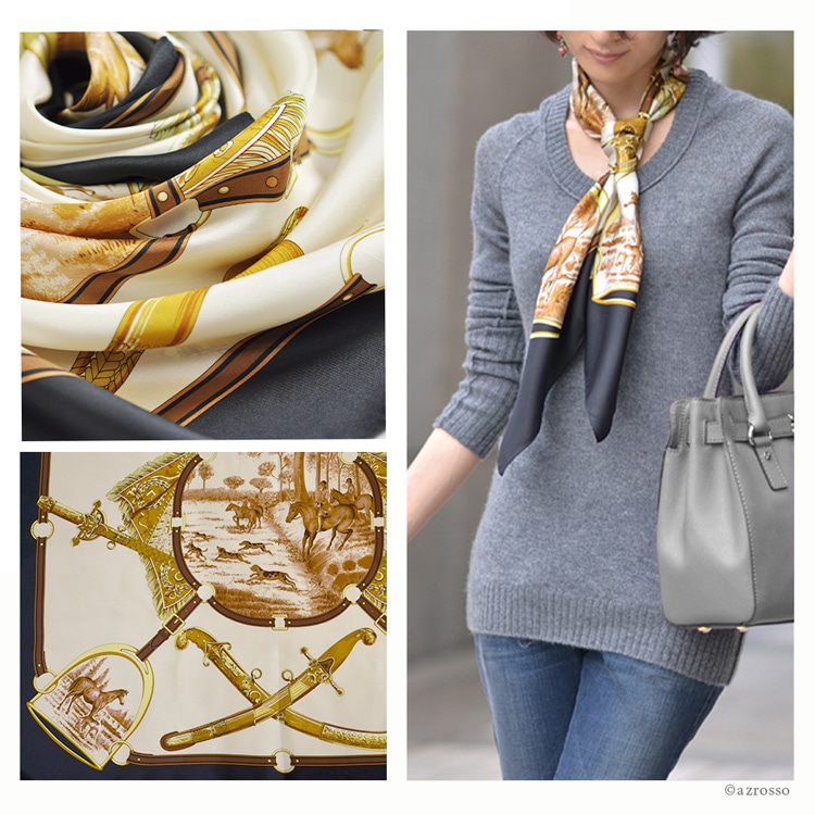 楽天市場】日本製 シルクスカーフ シルク 100% 大判 スカーフ 正方形