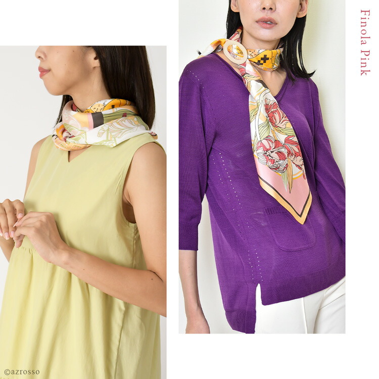 楽天市場】日本製 スカーフ ブランド シルク100 大判 スカーフ 正方形