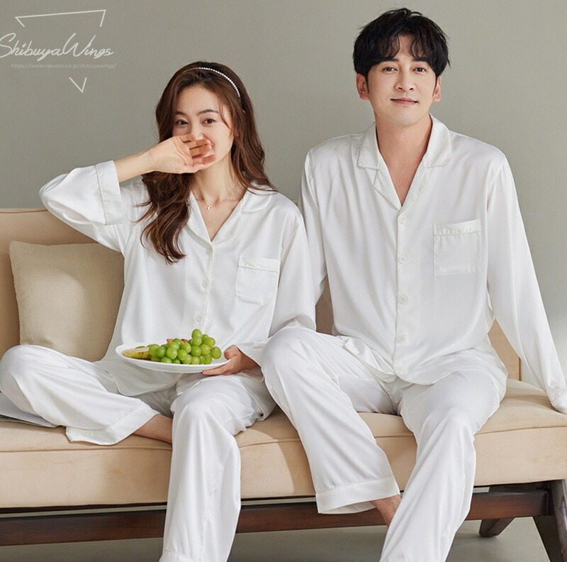 楽天市場】ルームウェア シルク風 ペアルック 上質な光沢感 サテン