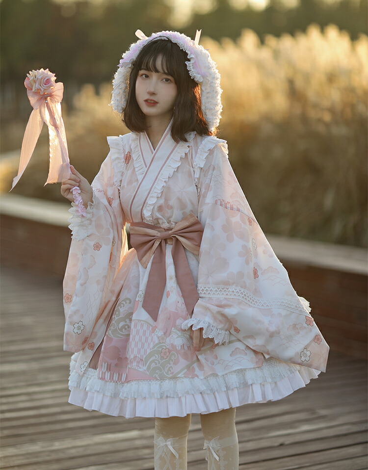 楽天市場】浴衣 ドレス 可愛い 女の子 和風ロリータ ワンピース 可愛い