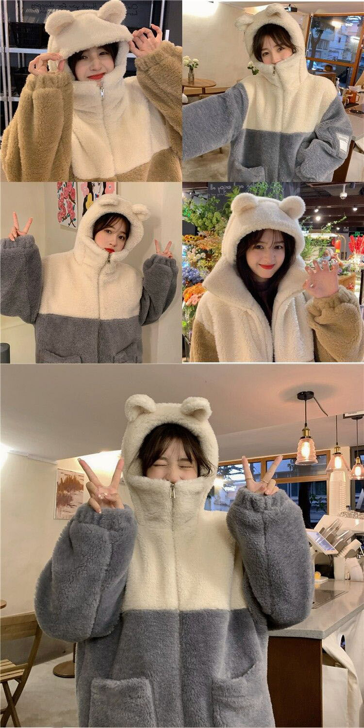 楽天市場】ボアブルゾン フード付き ボアジャケット ボアコート 防風