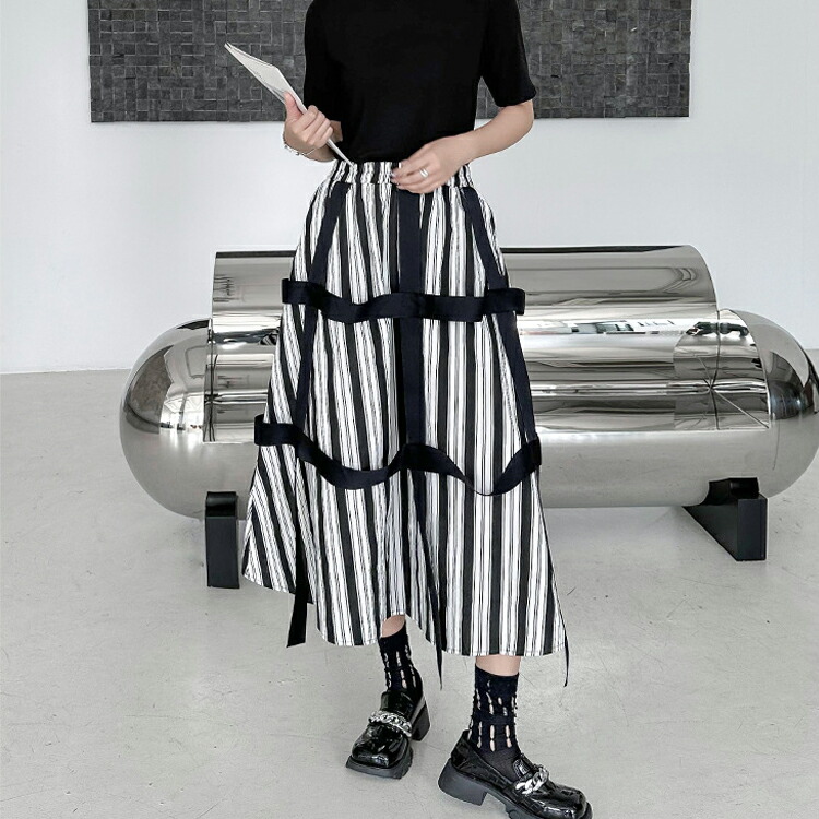 楽天市場】テープデザインロングスカート スカート レディース ロング