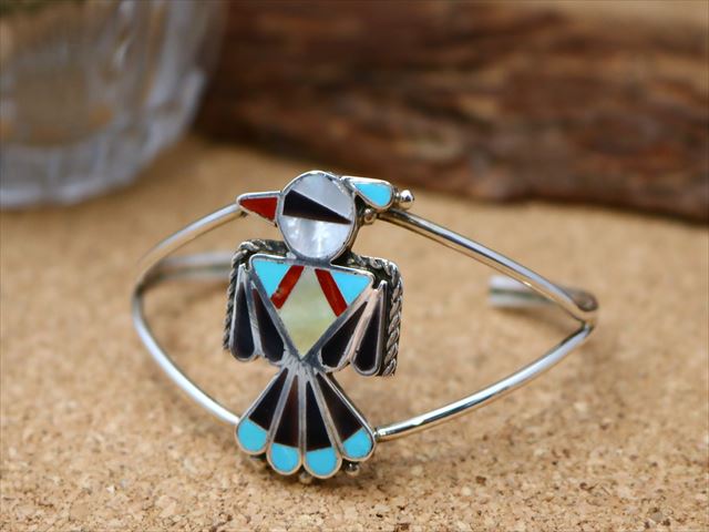 楽天市場】インディアンジュエリー ズニ族 サンダーバード インレイ