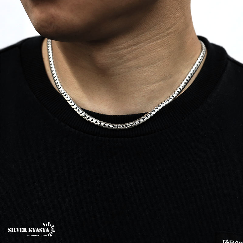 楽天市場】シルバー925 チェーンネックレス 喜平 2面カット マイアミ