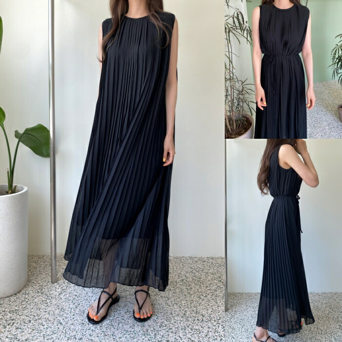 楽天市場】ワンピース プリーツ ノースリーブの通販