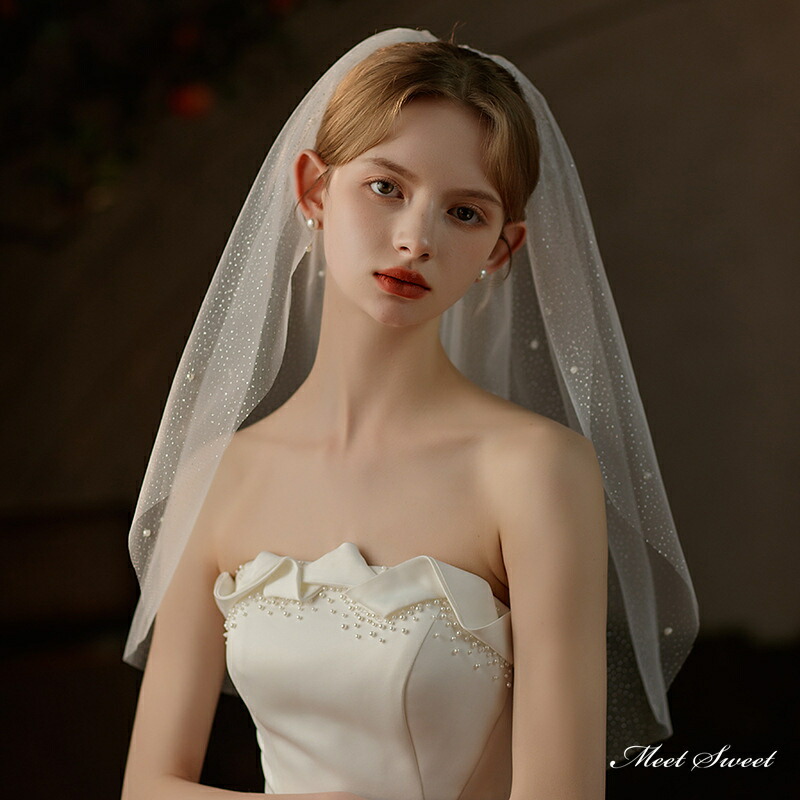 楽天市場】ウエディングベール ウェディングベール パール ラメ コーム