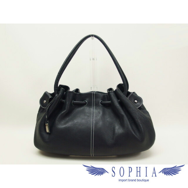 楽天市場】銀座かねまつ ショルダーバッグ レザー ブラック【送料無料