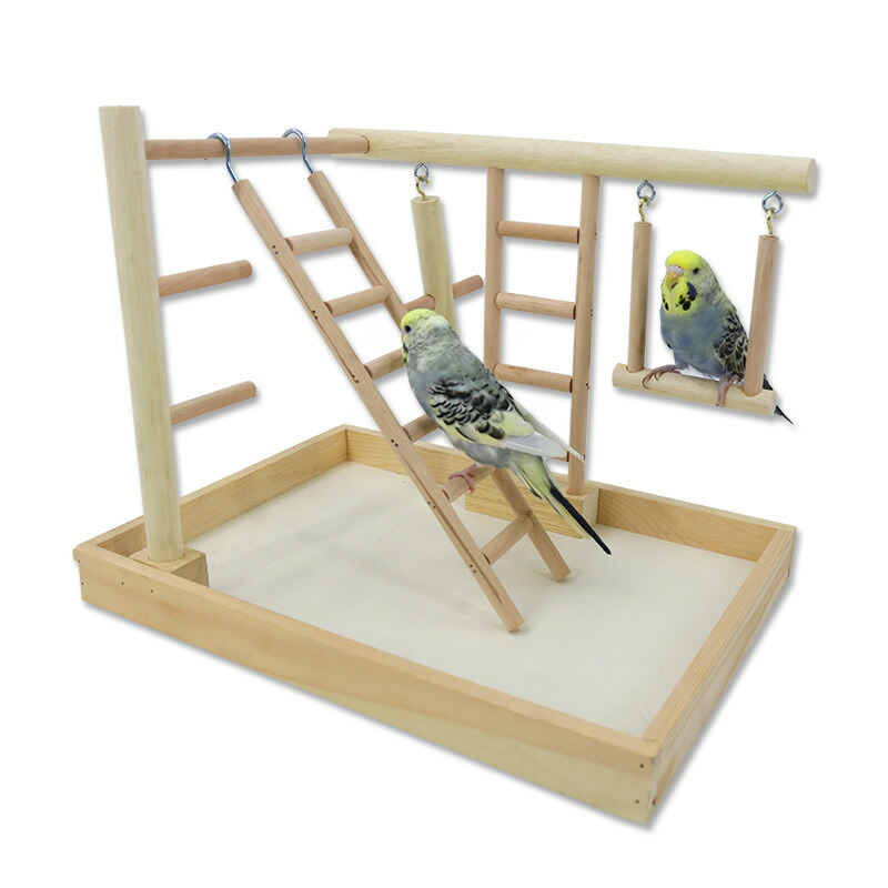 楽天市場】 インコ 遊び場 2層 バード アスレチック 玩具 スタンド