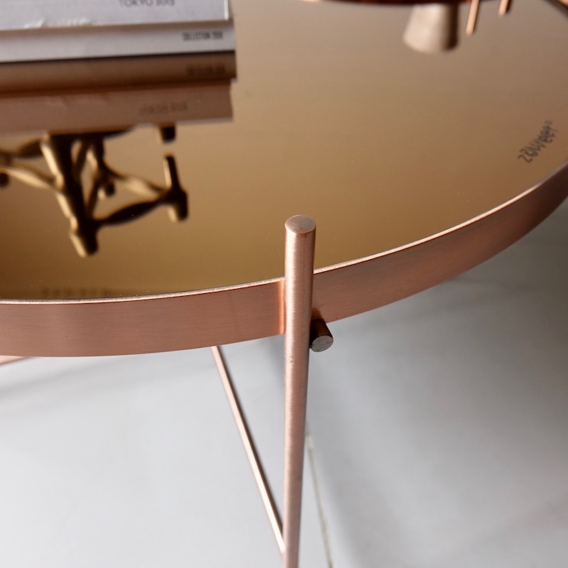 楽天市場】Zuiver サイドテーブル ガラステーブル ガラス カッパー 丸