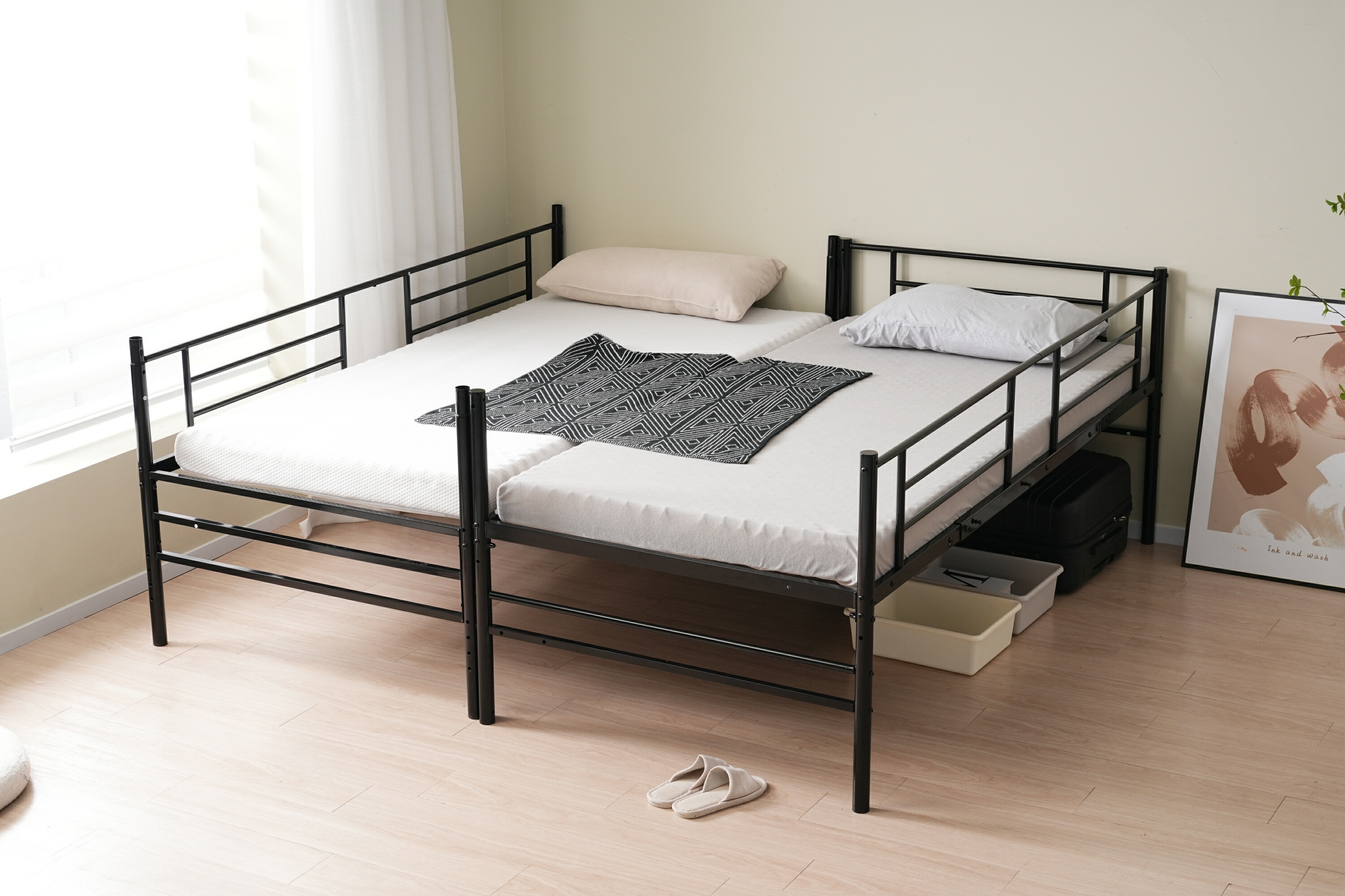 楽天市場】ロフトベッド 2段ベッド 階段付き パイプベッド シングル