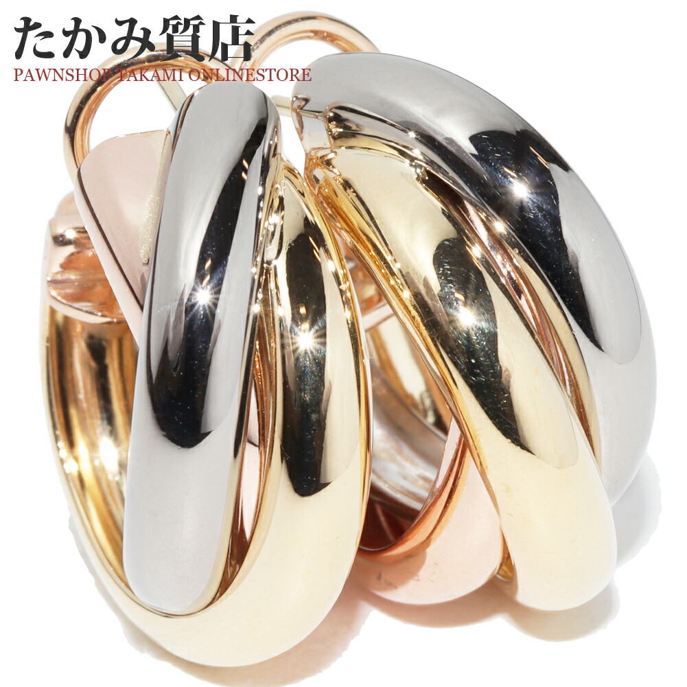 楽天市場】カルティエ ピアス K18YG K18WG K18PG トリニティピアス