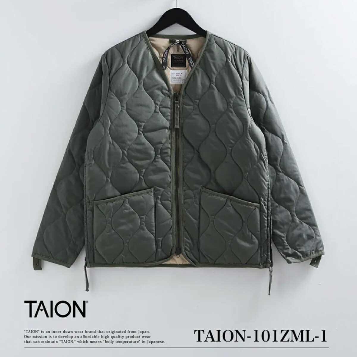 楽天市場】【公式】TAION (タイオン) ミリタリー Vネックジップ ダウン
