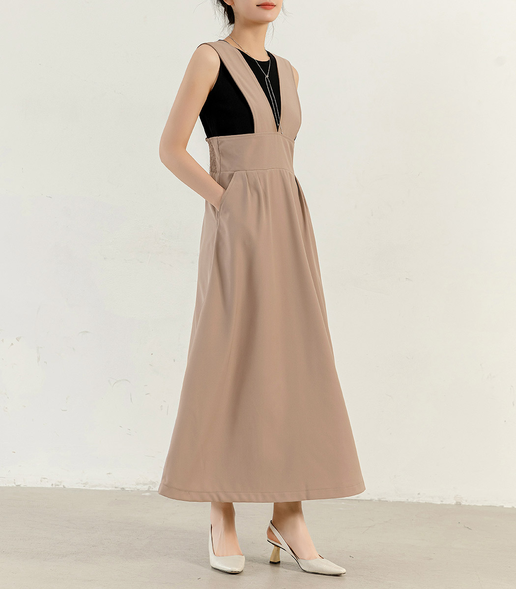 楽天市場】「すらっと細見え」ジャンパースカート ロング 大人