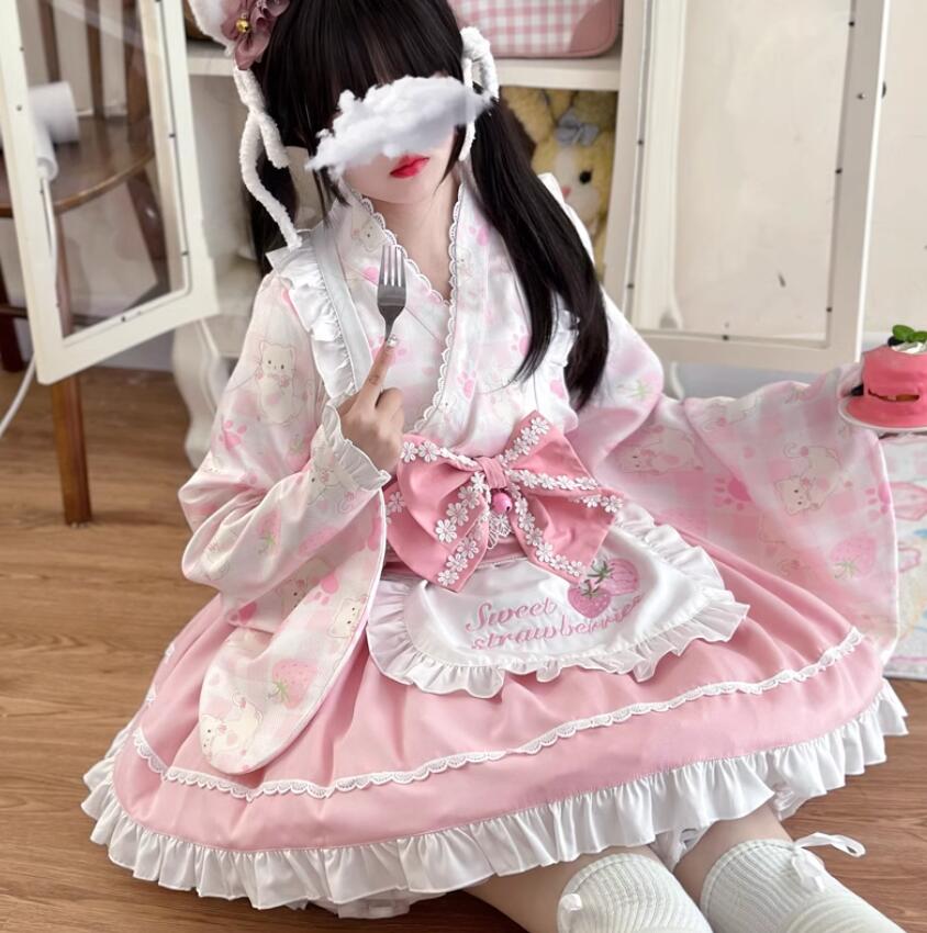 楽天市場】/新発/猫爪/Lolita系 4点セット/上下セット スカート 浴衣