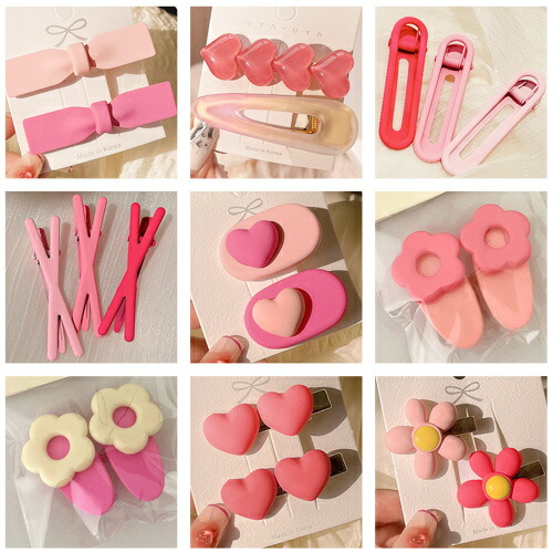 楽天市場】ピンクヘアクリップ1セット|2から3個入り 可愛い 子供から
