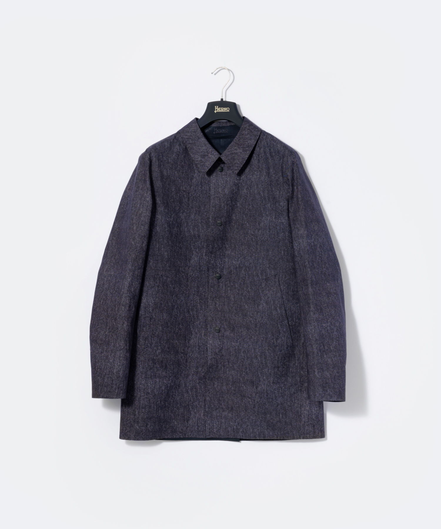 ヘルノ ステンカラーコート アウター ウール混 ヘリンボーン ベーシュ