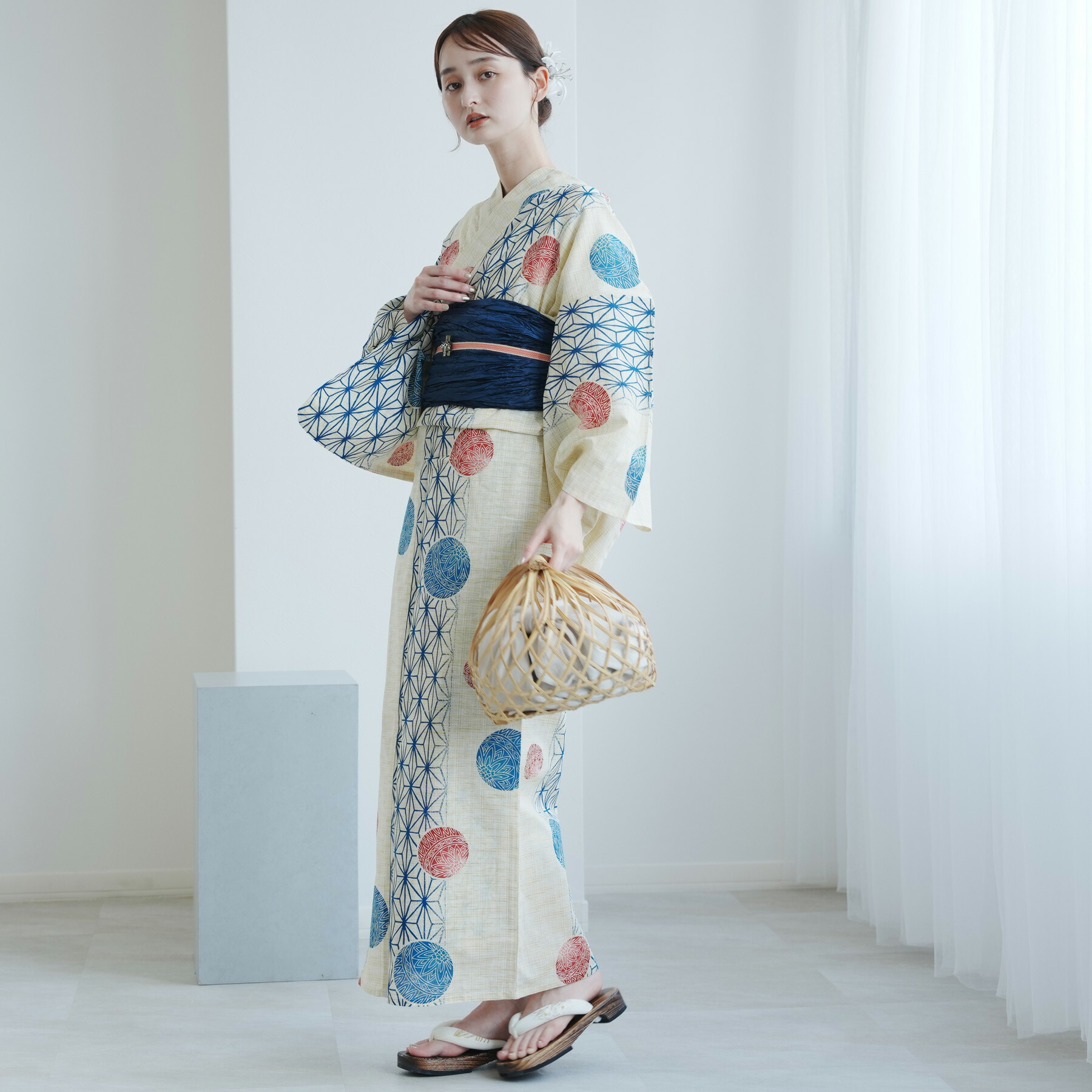 楽天市場】【30％OFF】【utatane 綿麻 高級変わり織 浴衣3点セット 先