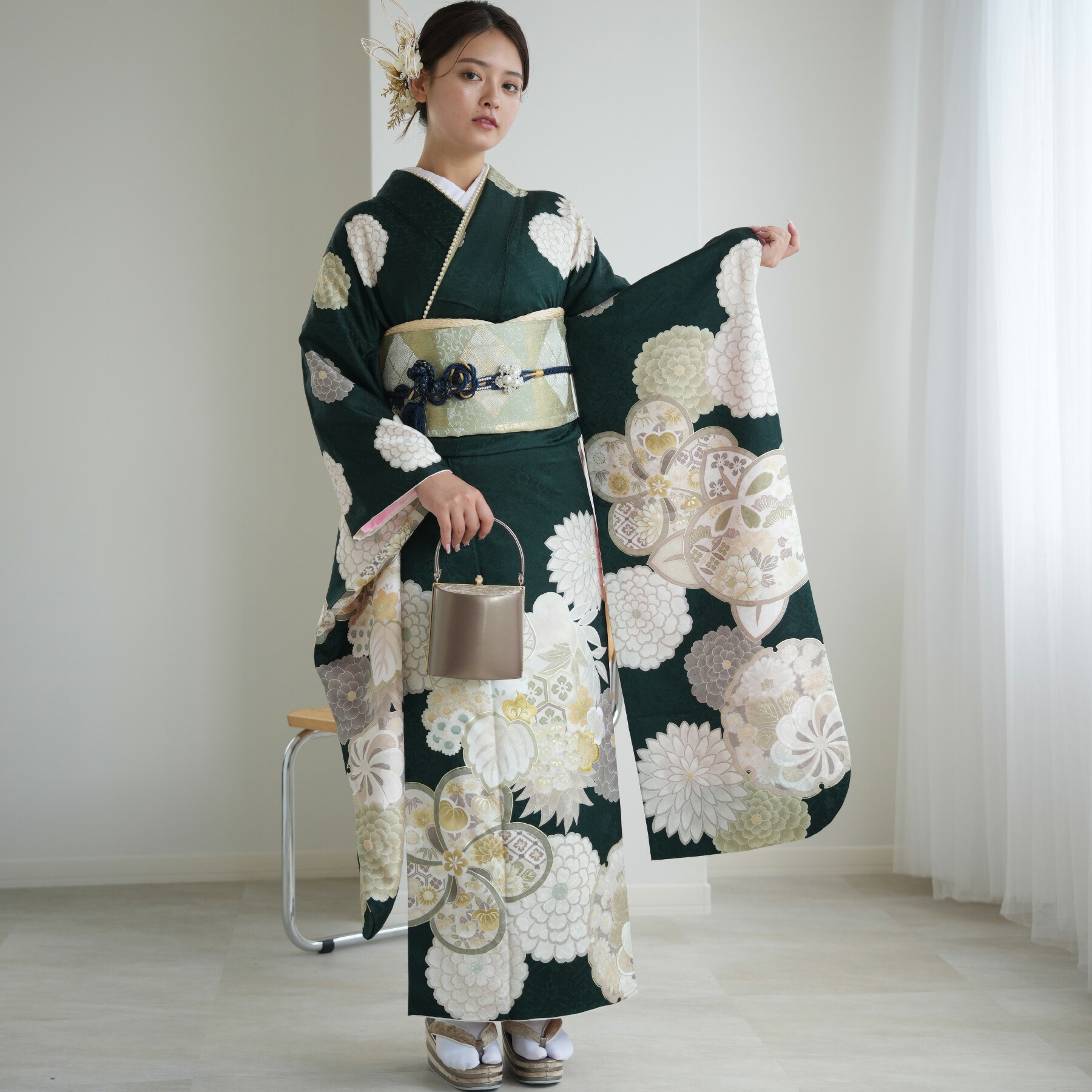 楽天市場】【レンタル】【振袖 アンティーク正絹着物+正絹袋帯 21点