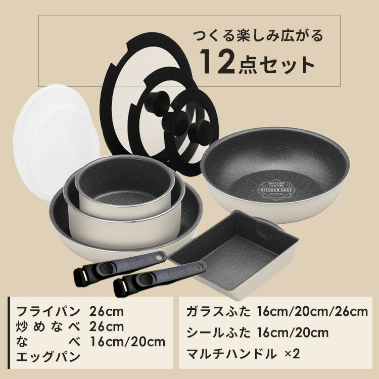 楽天市場】≪P5倍！11日10時迄≫フライパン ih セット 3点 6点 9点 12