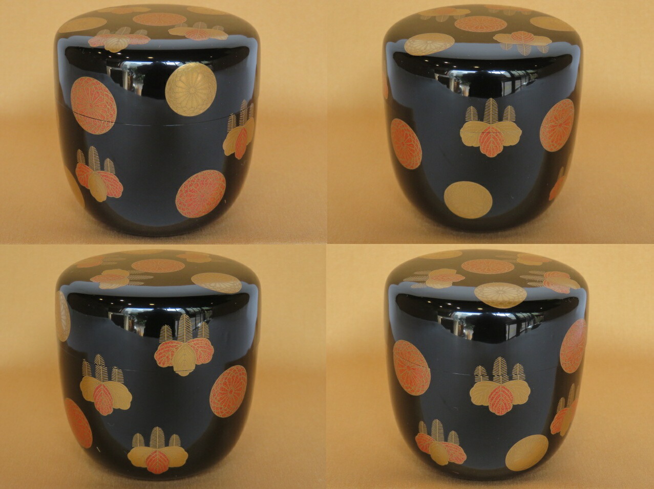 楽天市場】（三月◇特売品）平安蒔絵師 一瓢斎作 菊桐蒔絵大棗 黒真塗