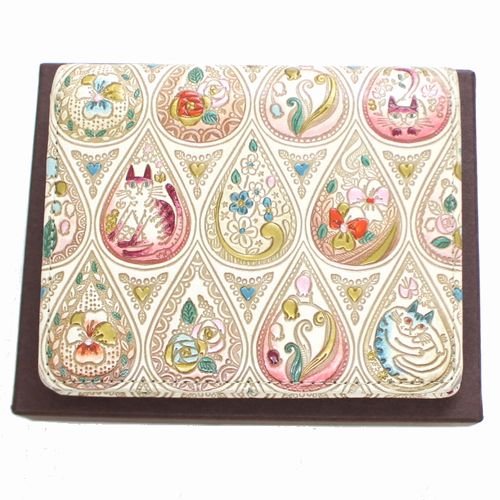 楽天市場】【中古】 文庫屋大関 花と猫 二つ折り財布 ホワイト