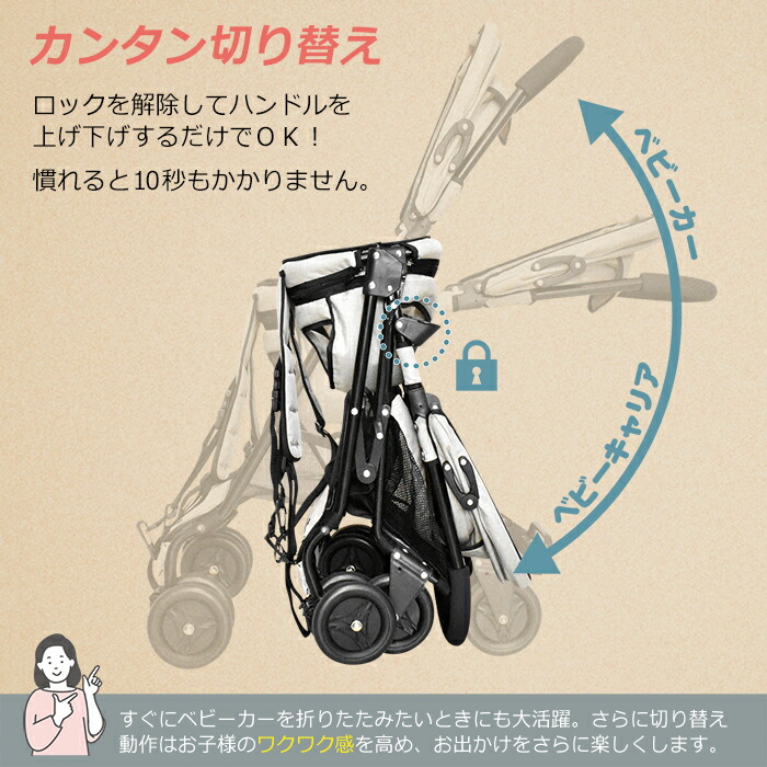 楽天市場】JTC おんぶっこバギー【JTC】赤ちゃんを背負えるベビーカー