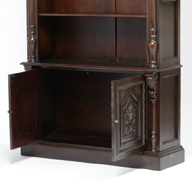 楽天市場】ロココ調家具 アンティーク調家具 オープンブックケース