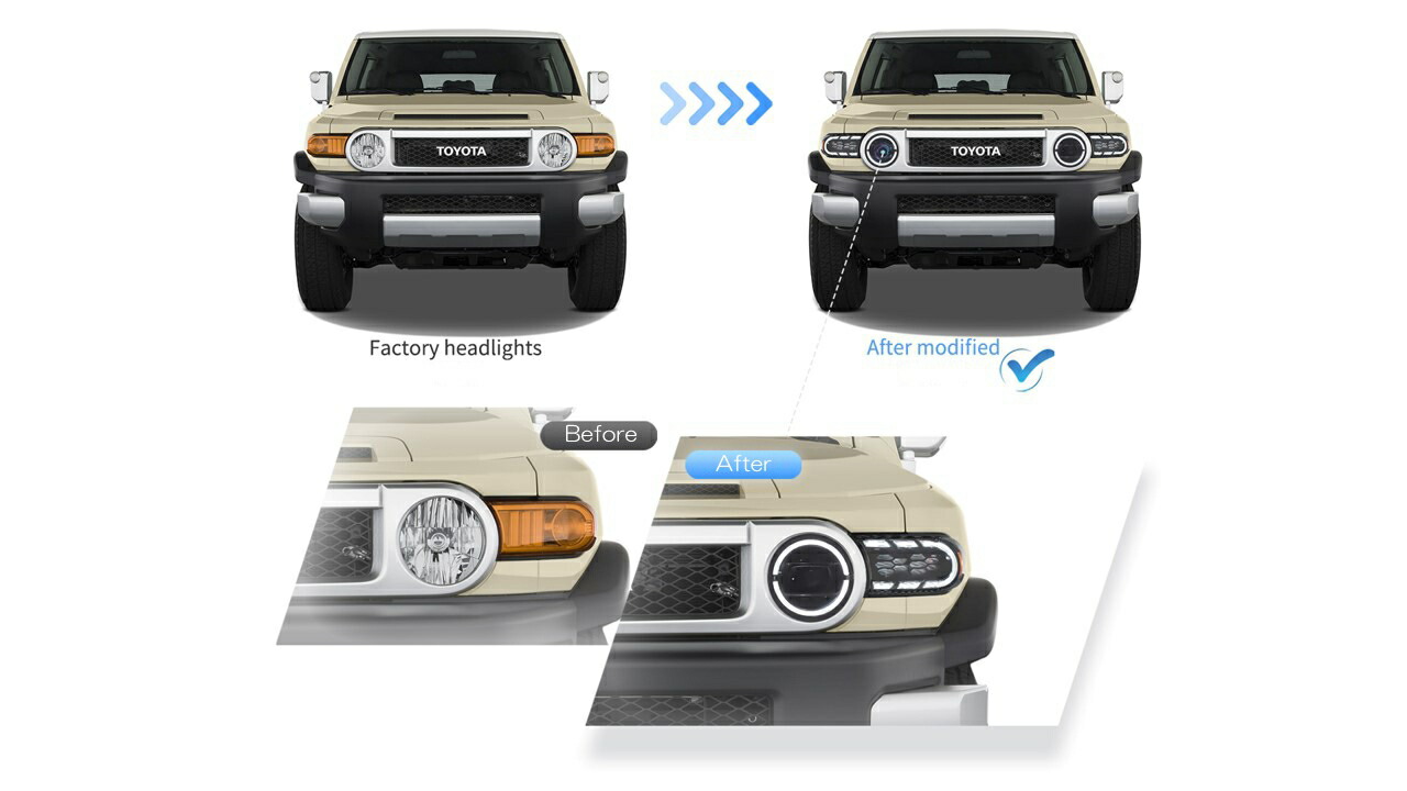 楽天市場】FJ クルーザー LED ヘッド ライト VLAND FJクルーザー