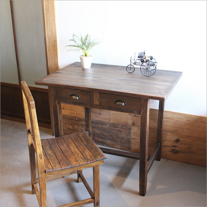 楽天市場】【1点モノ】古民具 ワークデスクとチェアのセット W90cm