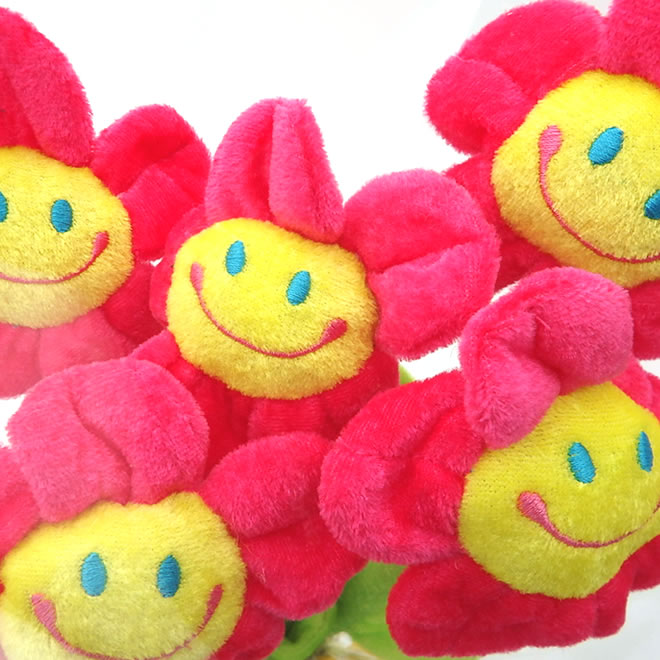 楽天市場】□「メール便」送料無料□スマイルフラワー ぬいぐるみ 造花