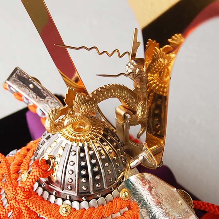 楽天市場】純銀 兜 2号(龍付) 五月人形 銀細工 関工芸 武比古