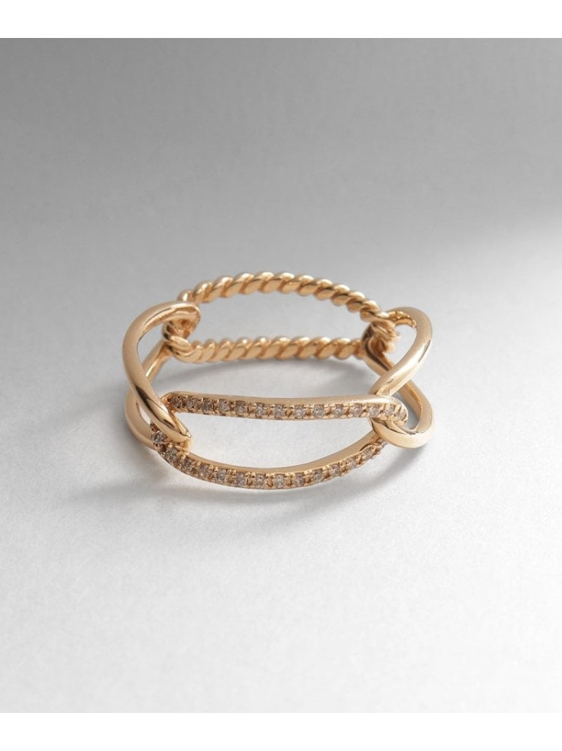 楽天市場】K10ダイヤモンド ロープPCチェーン リング COCOSHNIK