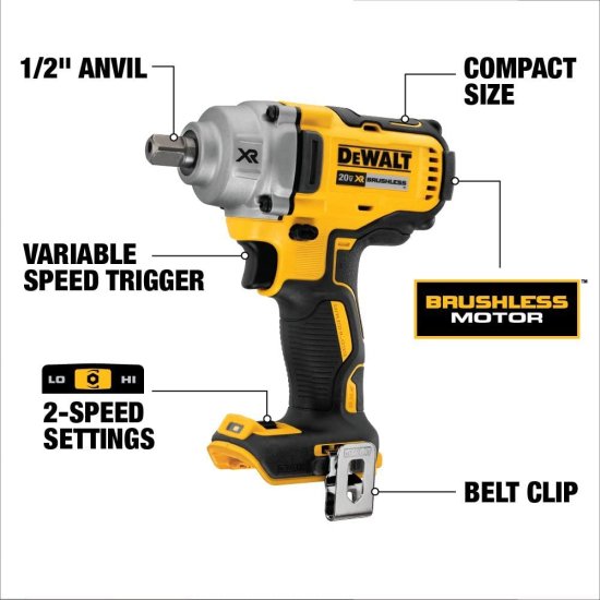 楽天市場】Dewalt デウォルト 20V MAX* XR Cordless Impact Wrench Kit