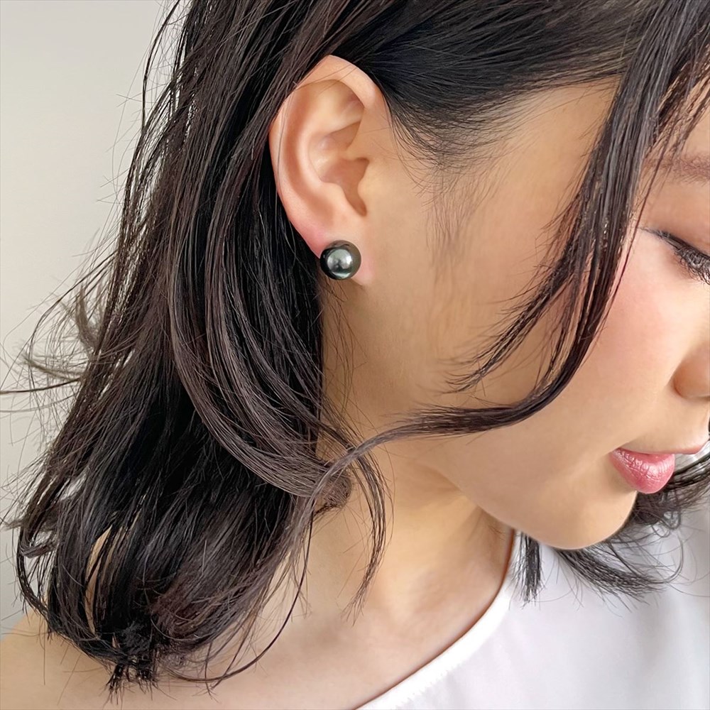 楽天市場】《Tahitian+》 タヒチ黒蝶真珠 ピアス 11mmUP PT900 パール