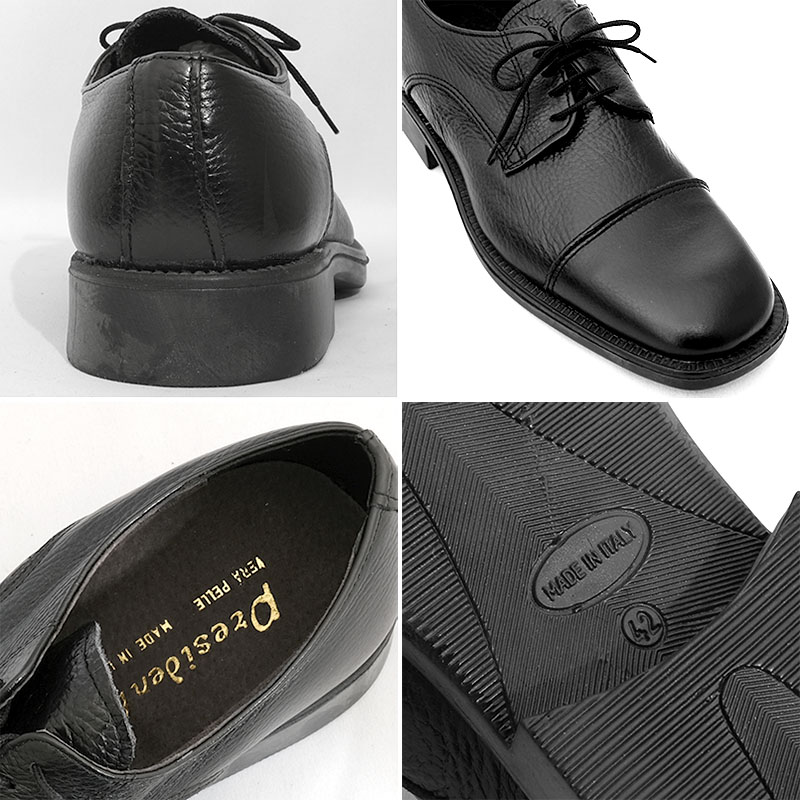 楽天市場】イタリア ポリス レザーシューズ キャップトゥ ブラック