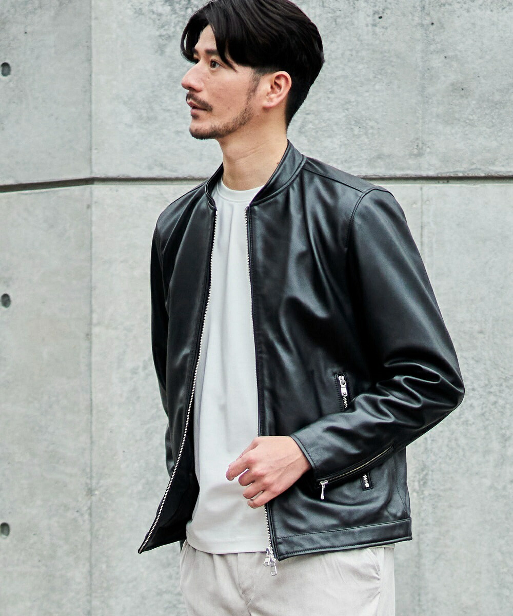 楽天市場】【WEB限定】ラムレザーシングルライダースジャケット