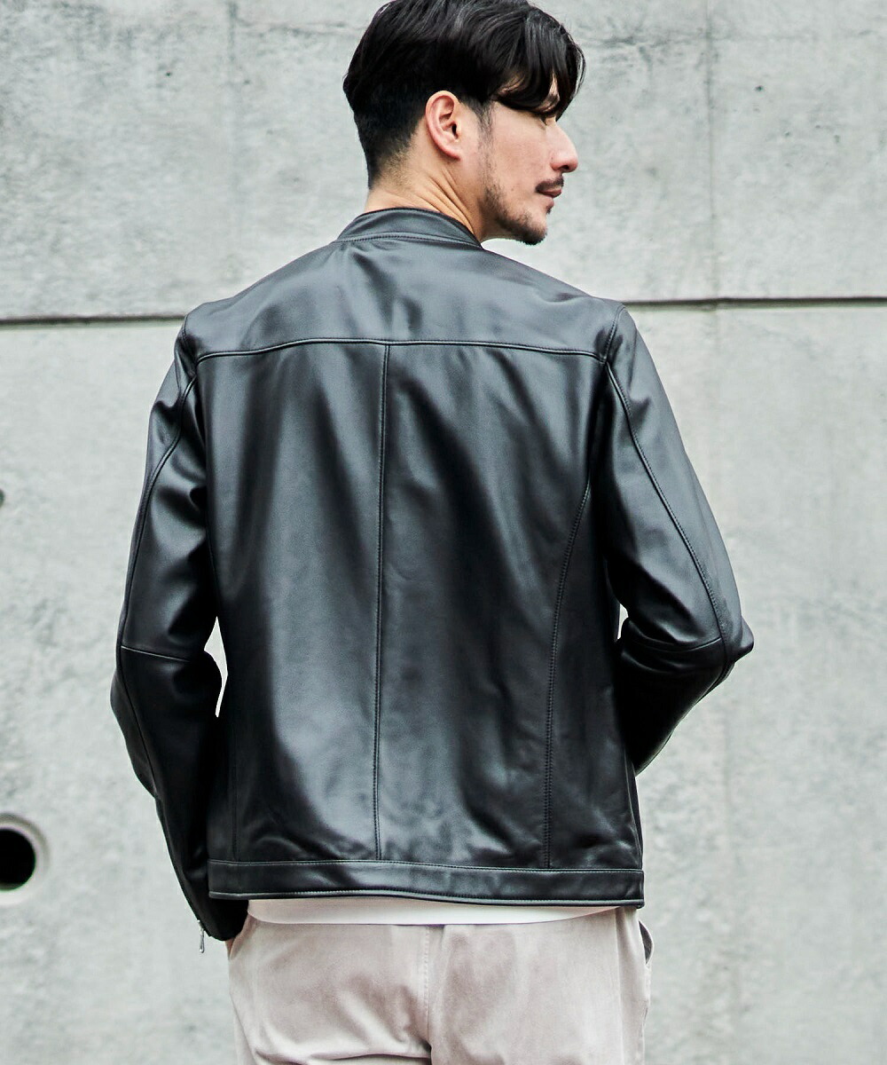 楽天市場】【WEB限定】ラムレザーシングルライダースジャケット