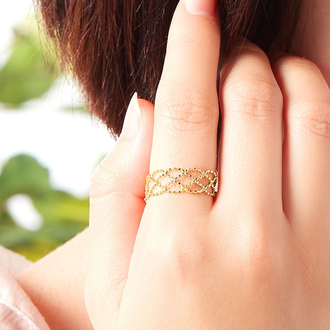 楽天市場】K10YG ゴールド チェーンリング／ ヴイエー ヴァンドーム