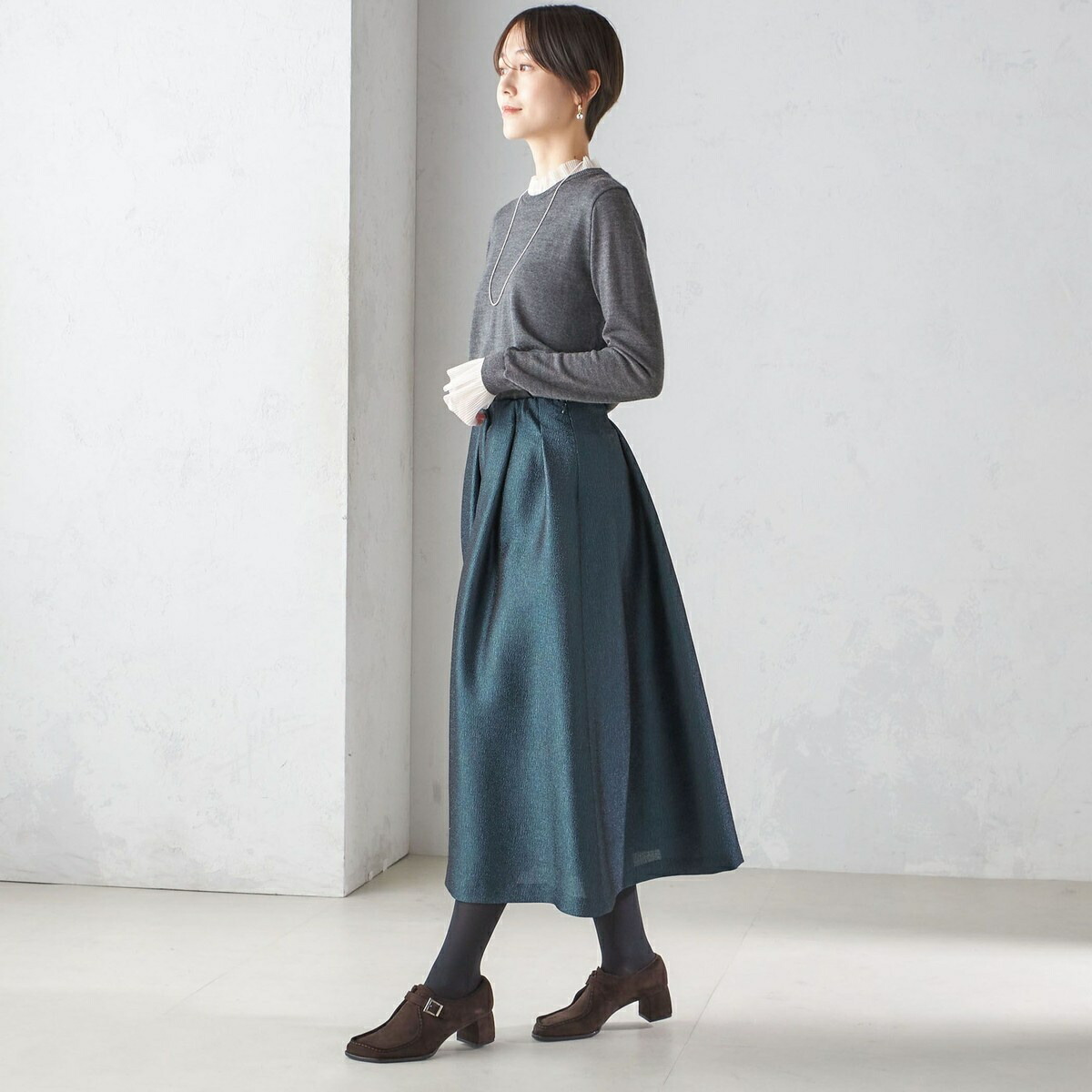 楽天市場】〈手洗い可能〉オーガンジー プリーツ ハイゲージ ニット