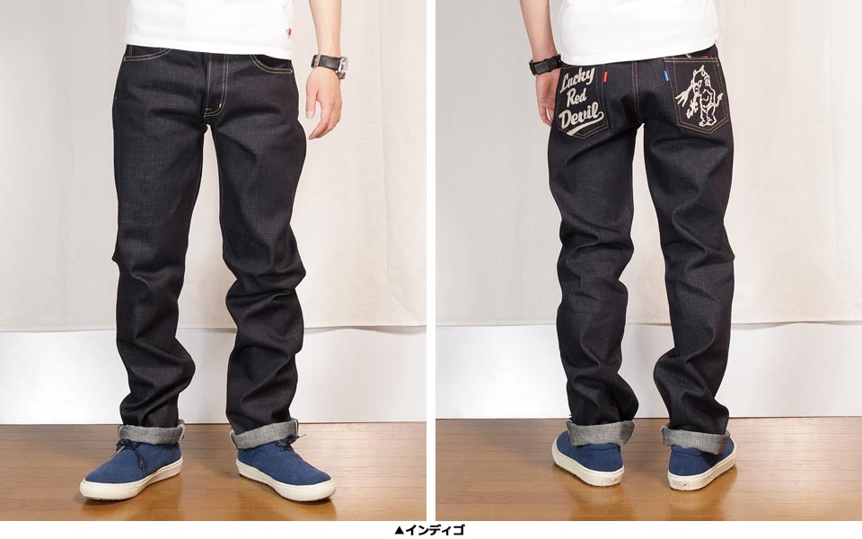 楽天市場】テッドマン DEVIL 5号 LUCKY RED DEVIL刺繍 デニムパンツ