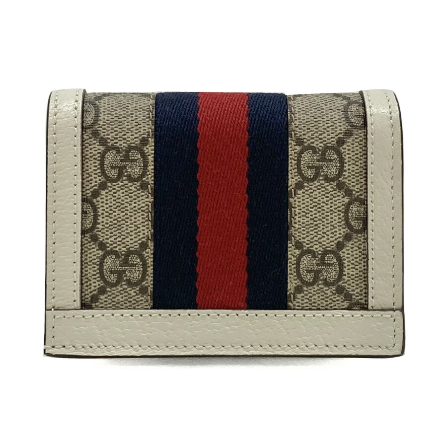 ☆大幅値下可】GUCCI GGロゴ 二つ折り財布 ベージュ/ネイビー/赤 二