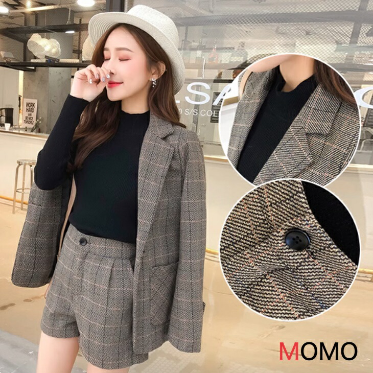 楽天市場】ダブルボタン チェック 柄 ショートパンツ 細見え スタイル