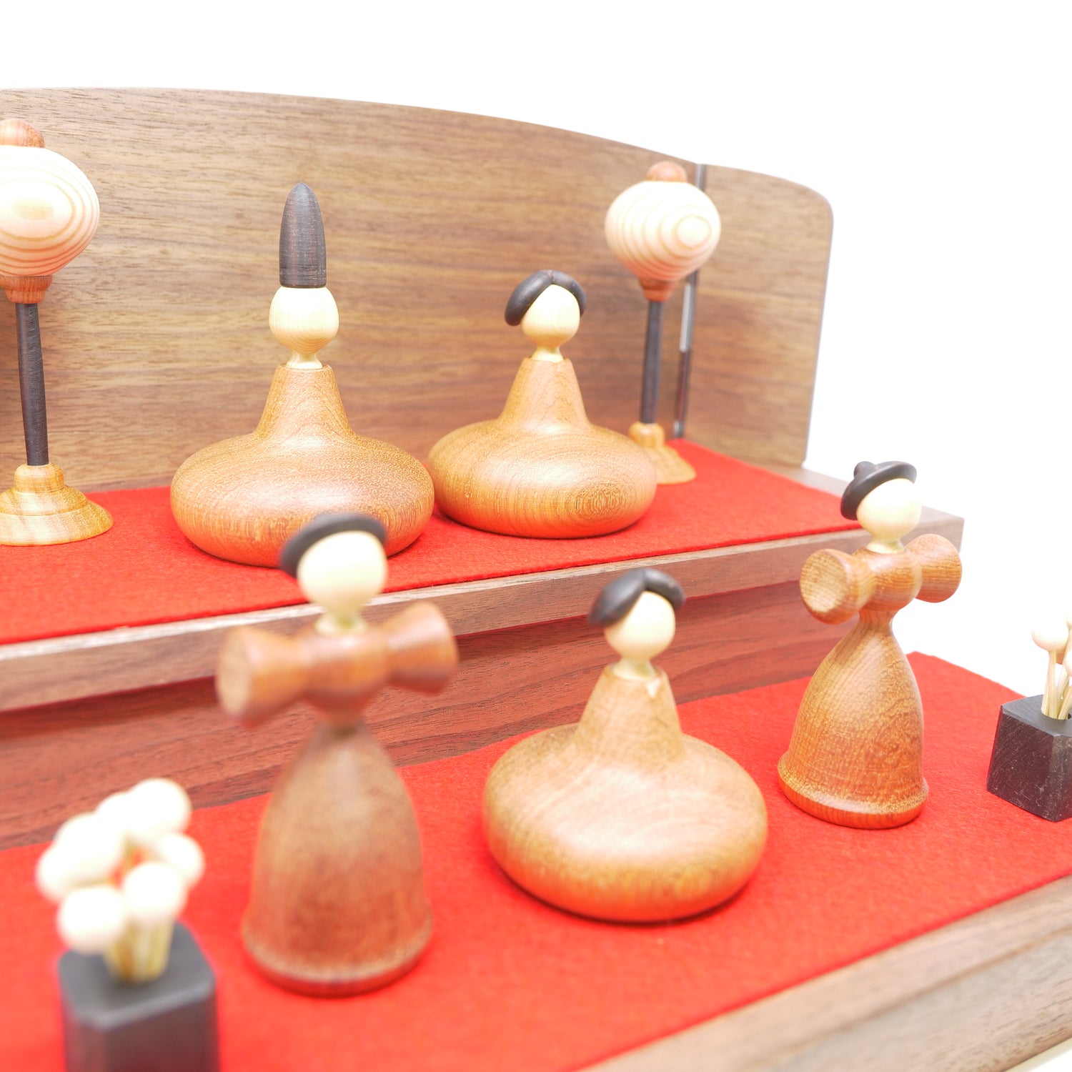 ろくろ細工の三浦木地 ：雛人形】ひな二段セット カリン（限定品