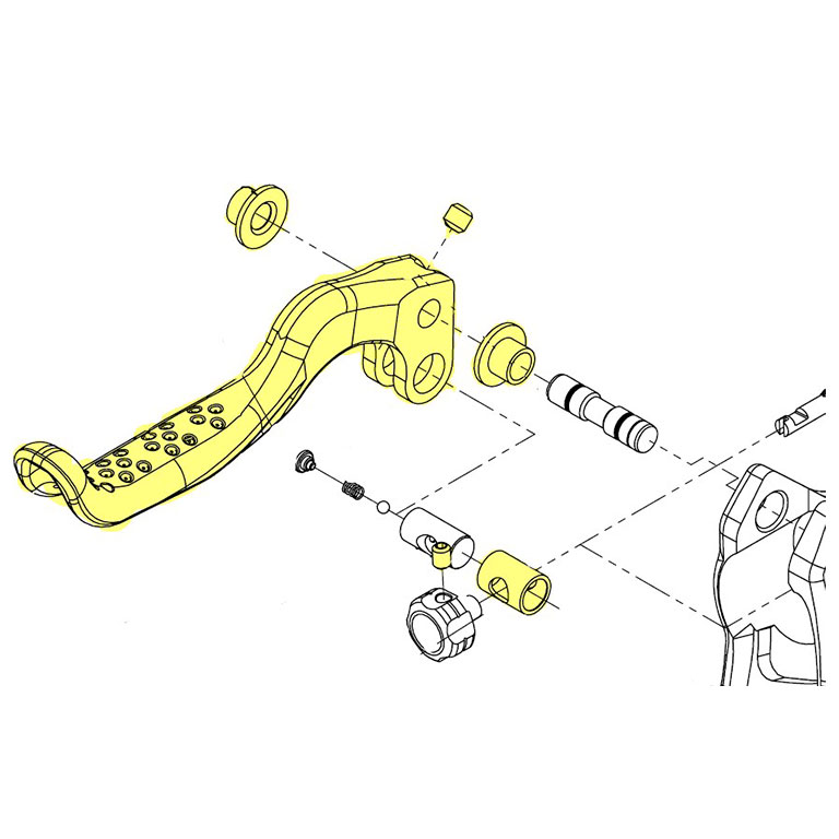DHR EVO HD-M846 / 鍛造CNC切削ポリッシュドブレーキレバーボディ＆4