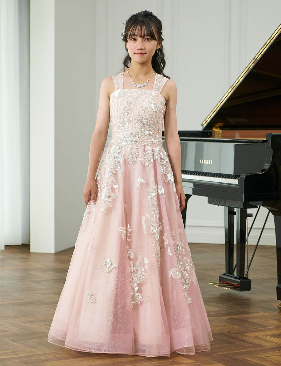 中学生 ピアノ発表会 ドレス・ジュニア 演奏会ドレスにお薦めピンク