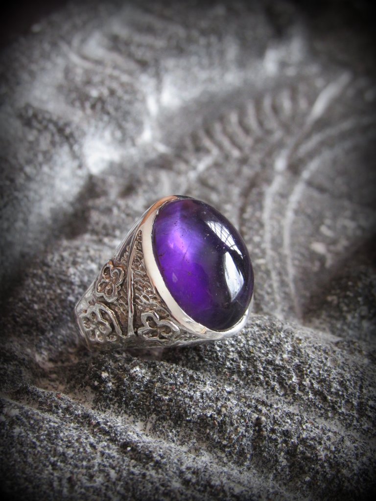 1点物 大ぶり上質アメジスト リング／指輪ビンテージ アンティーク
