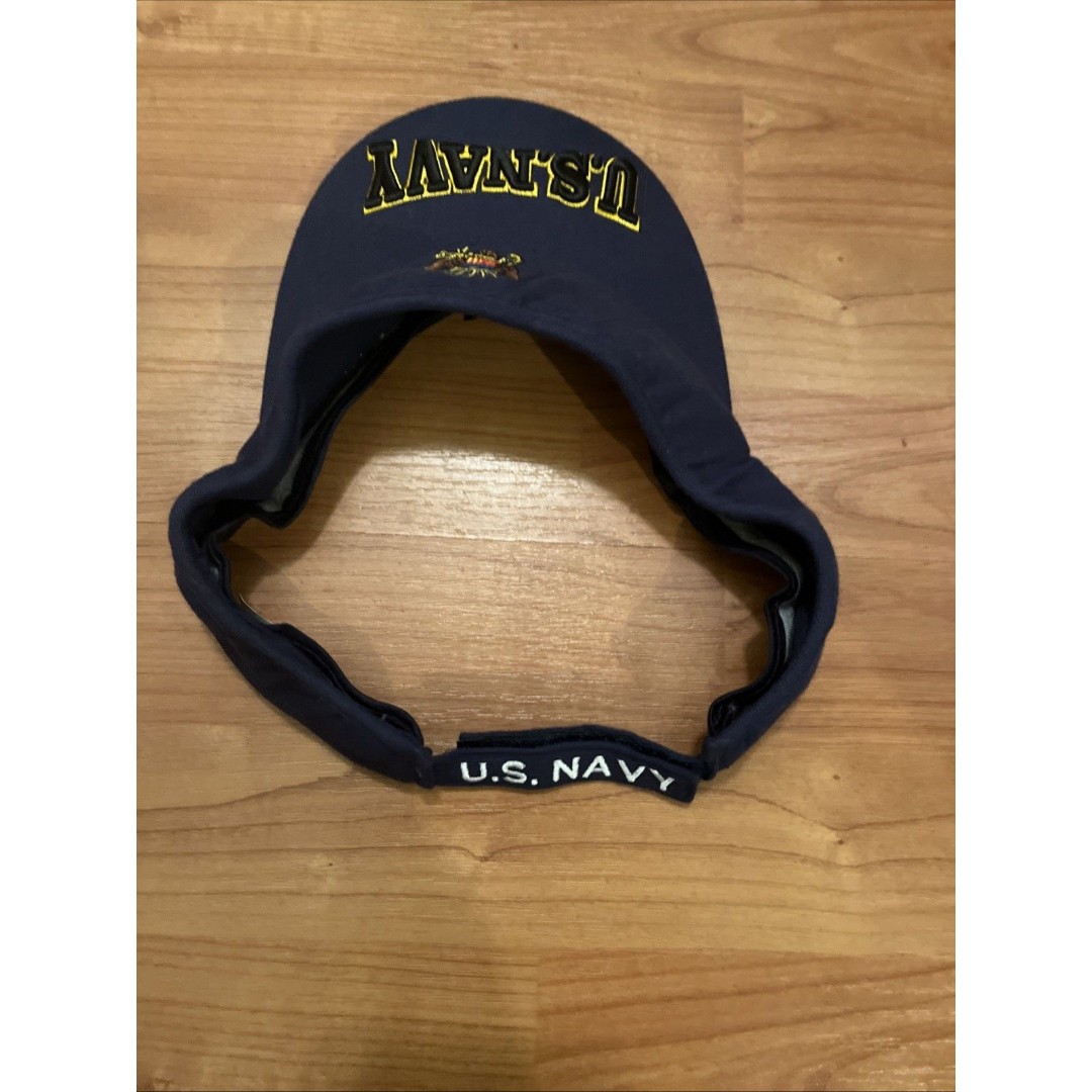 U.S. Navy Strapback Sun Visor Hat Cap Navy Blue